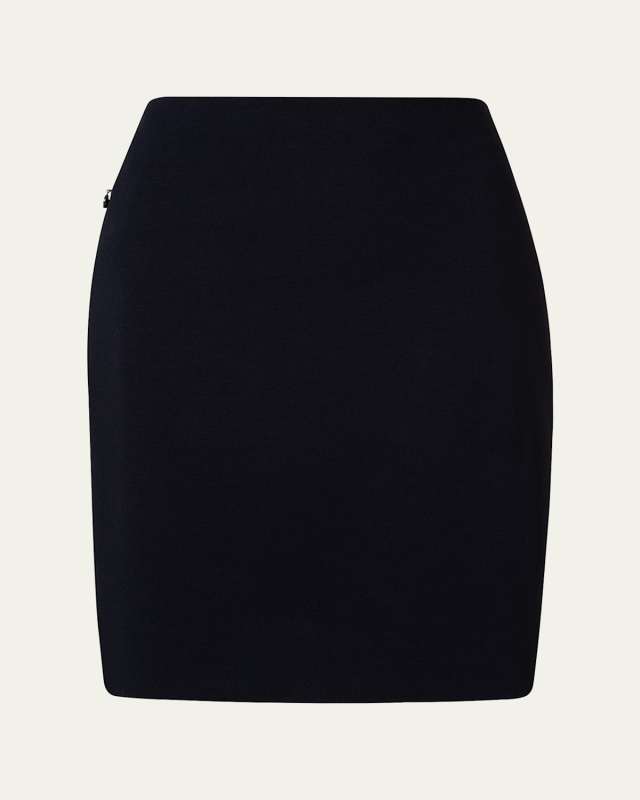 Short Stretch-Jersey Skirt, Black