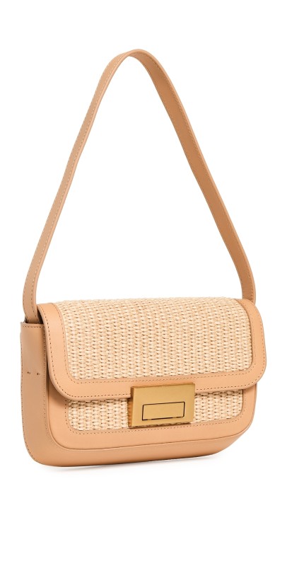 Loeffler Randall Stefania Baguette Shoulder Bag with Lock Hardware Natural/Honey