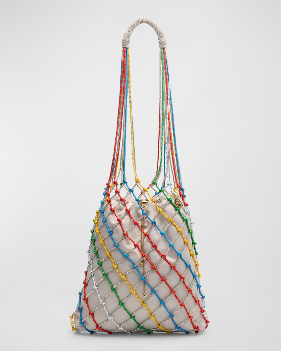 Clio Net Drawstring Hobo Bag