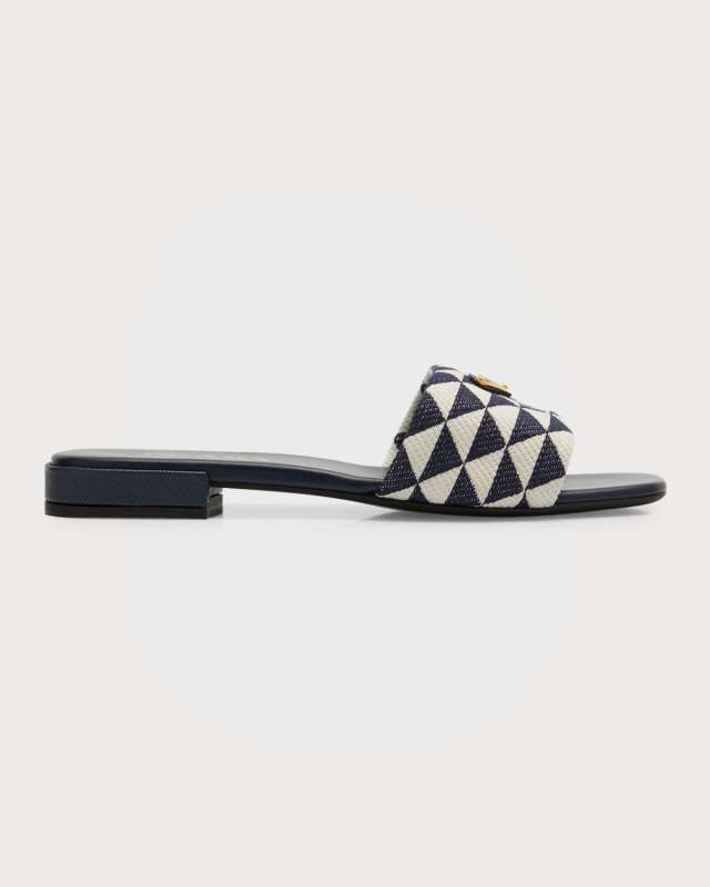 Triangle Jacquard Flat Sandals