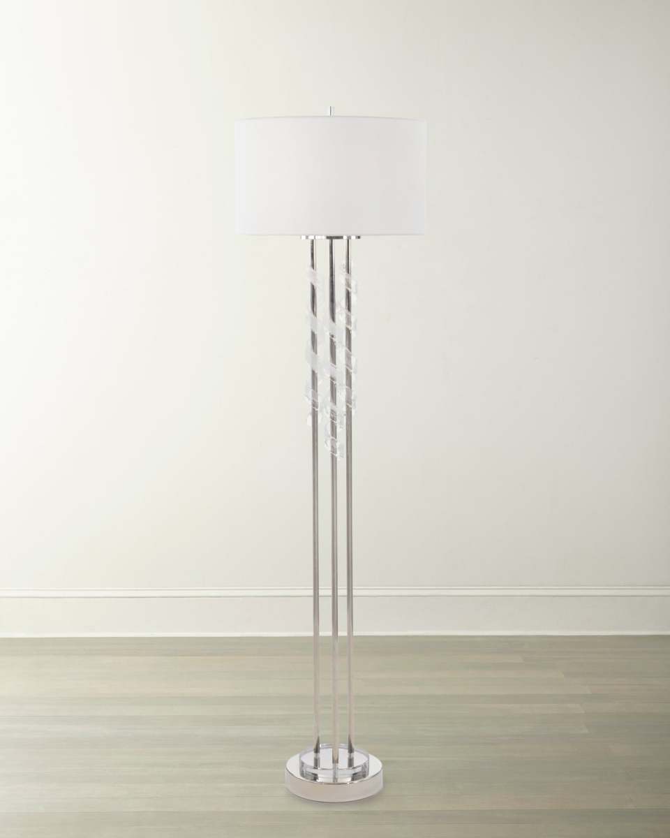 Floor Lamp with Frosted Glass Swirls