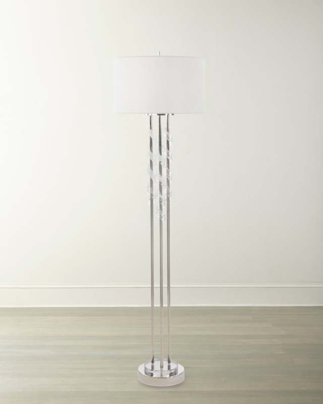 Floor Lamp with Frosted Glass Swirls