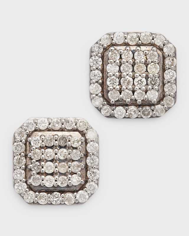 Mini Shield Diamond Pave Stud Earrings