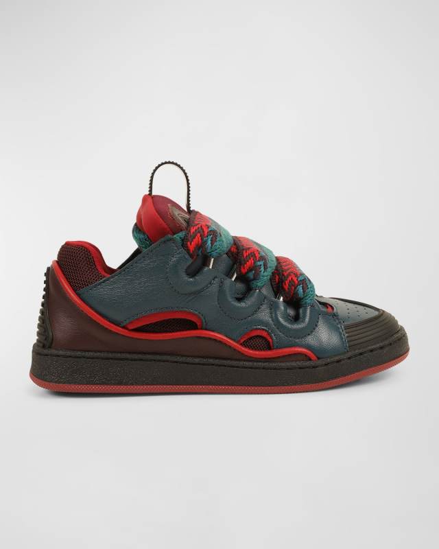 Boy's Curb Suede Chunky Low-Top Sneakers, Kids