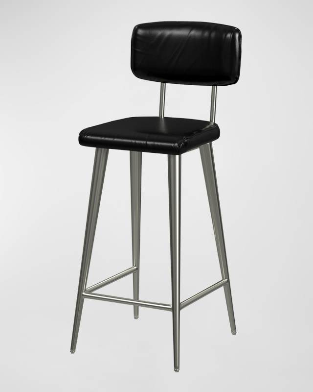 Solis Leather Counter Stool, 26"