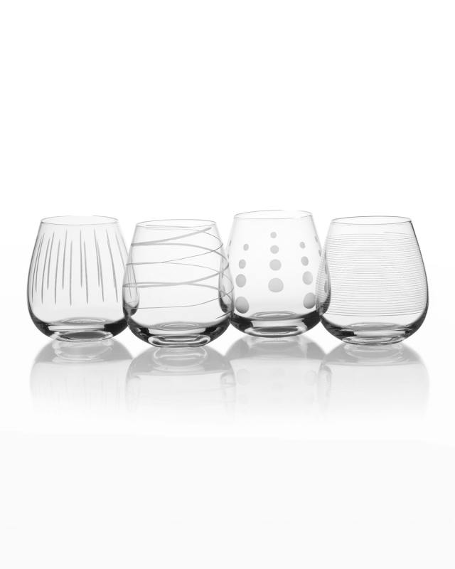 Cheers Stemless Wine Glasses, Set of 4