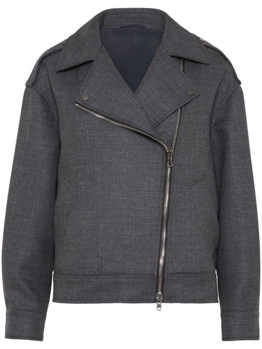 virgin wool biker jacket
