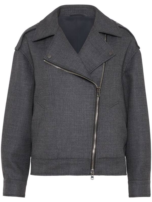 virgin wool biker jacket