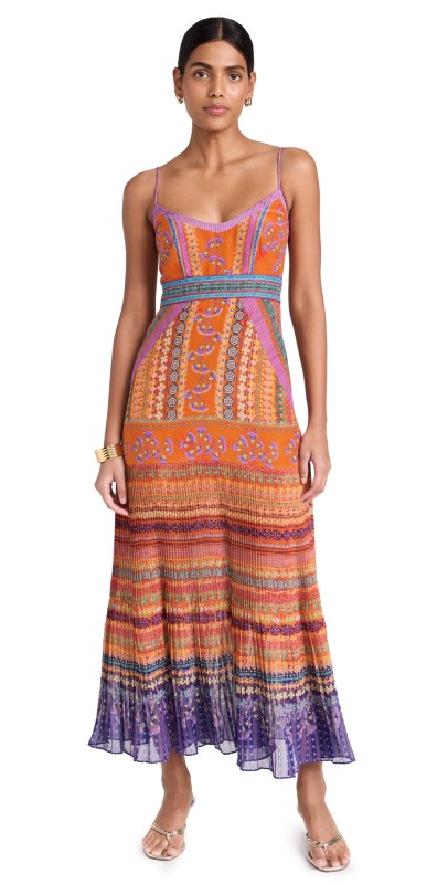 Saloni Veronica B Dress Papyrus Stripe Plmt