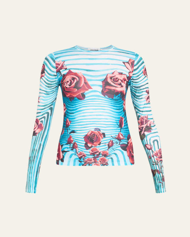 Flower Body Morphing Jersey Top