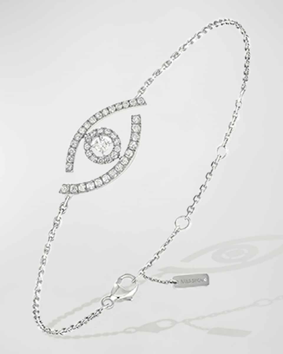 LUCKY EYE 18K WHITE GOLD PAVE DIAMOND BRACELET