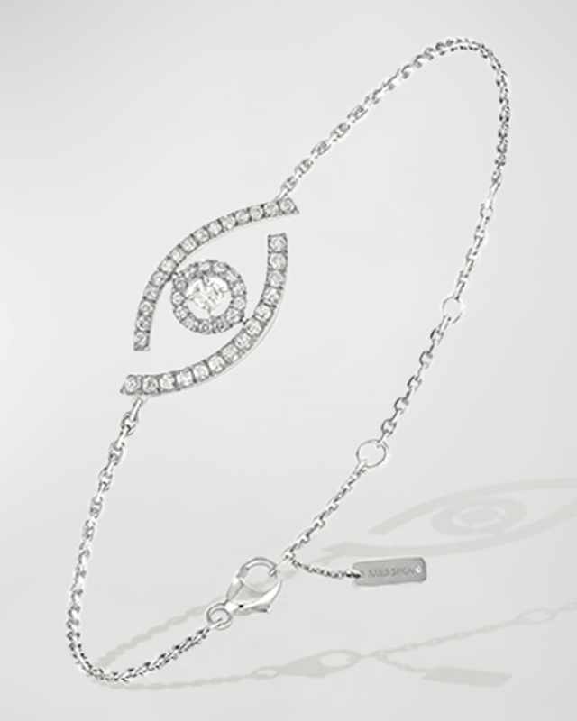 LUCKY EYE 18K WHITE GOLD PAVE DIAMOND BRACELET