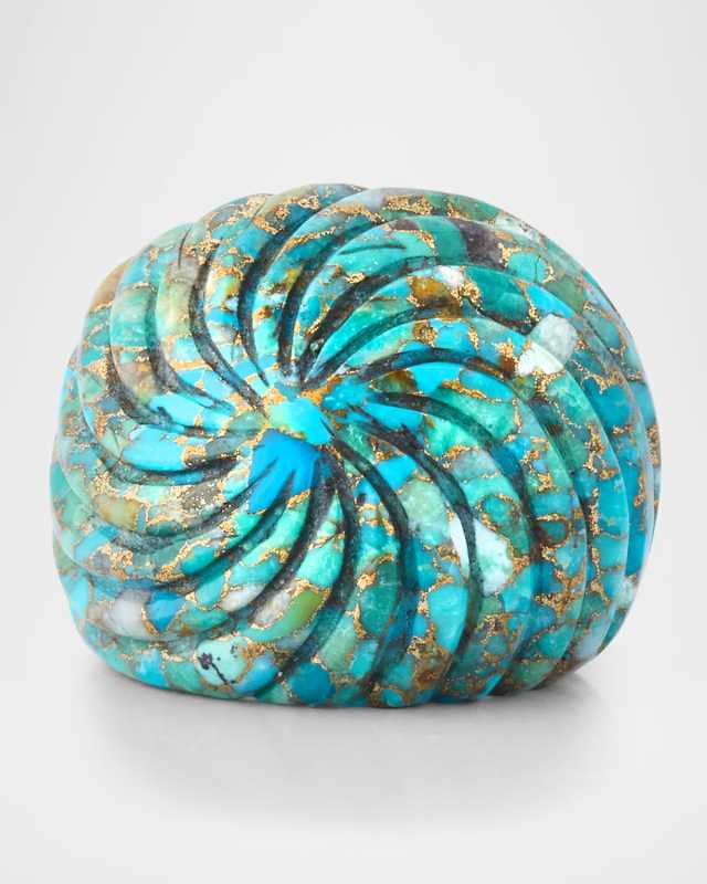 Carved Turquoise Statement Ring