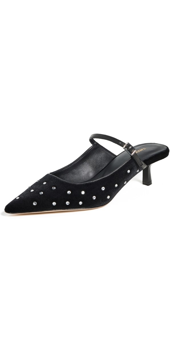 L'AGENCE Edith Pumps Black Velvet