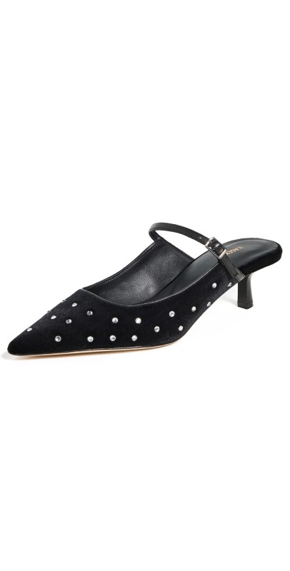 L'AGENCE Edith Pumps Black Velvet