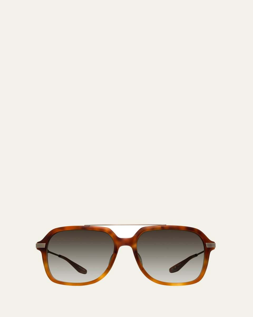 D. Ellis Havana Zyl & Titanium Aviator Sunglasses