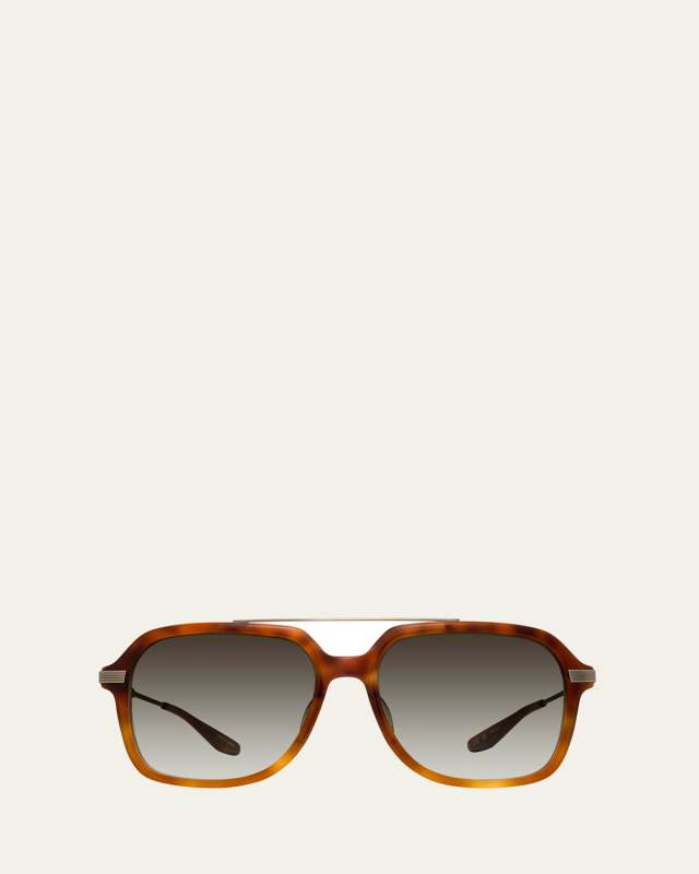 D. Ellis Havana Zyl & Titanium Aviator Sunglasses