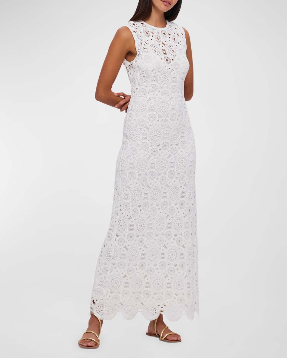 Serena Sleeveless Crochet A-Line Maxi Dress