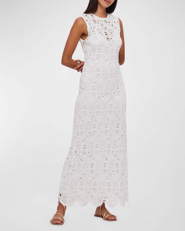 Serena Sleeveless Crochet A-Line Maxi Dress