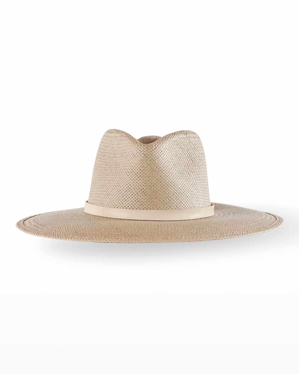 Valentine Wide-Brim Straw Fedora Hat