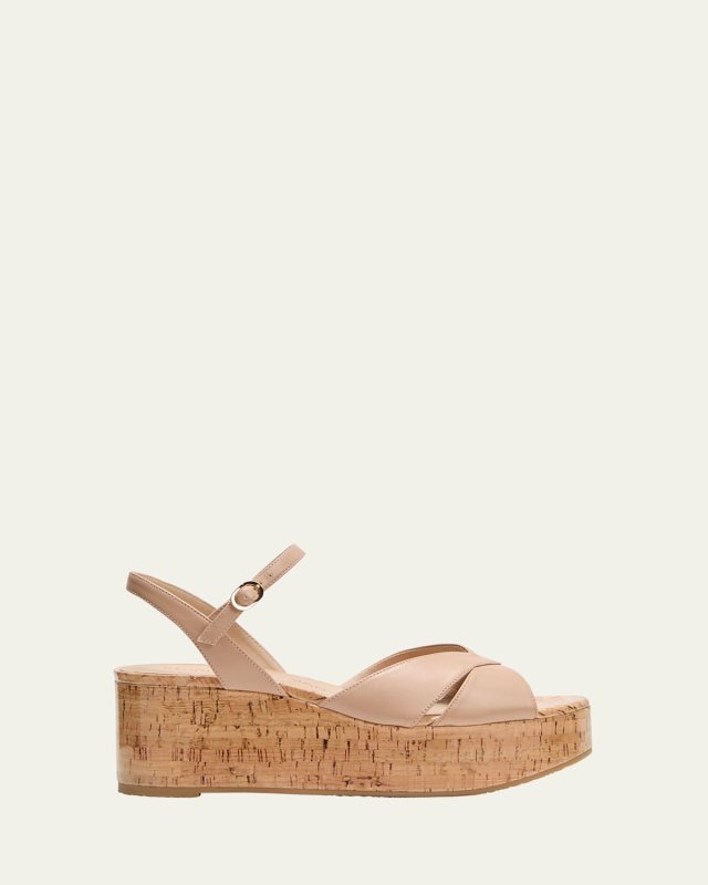 Carmen Midi Crisscross Platform Wedge Sandals