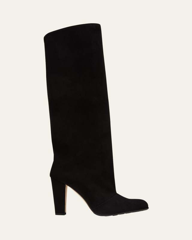 Garda Suede Block-Heel Knee Boots