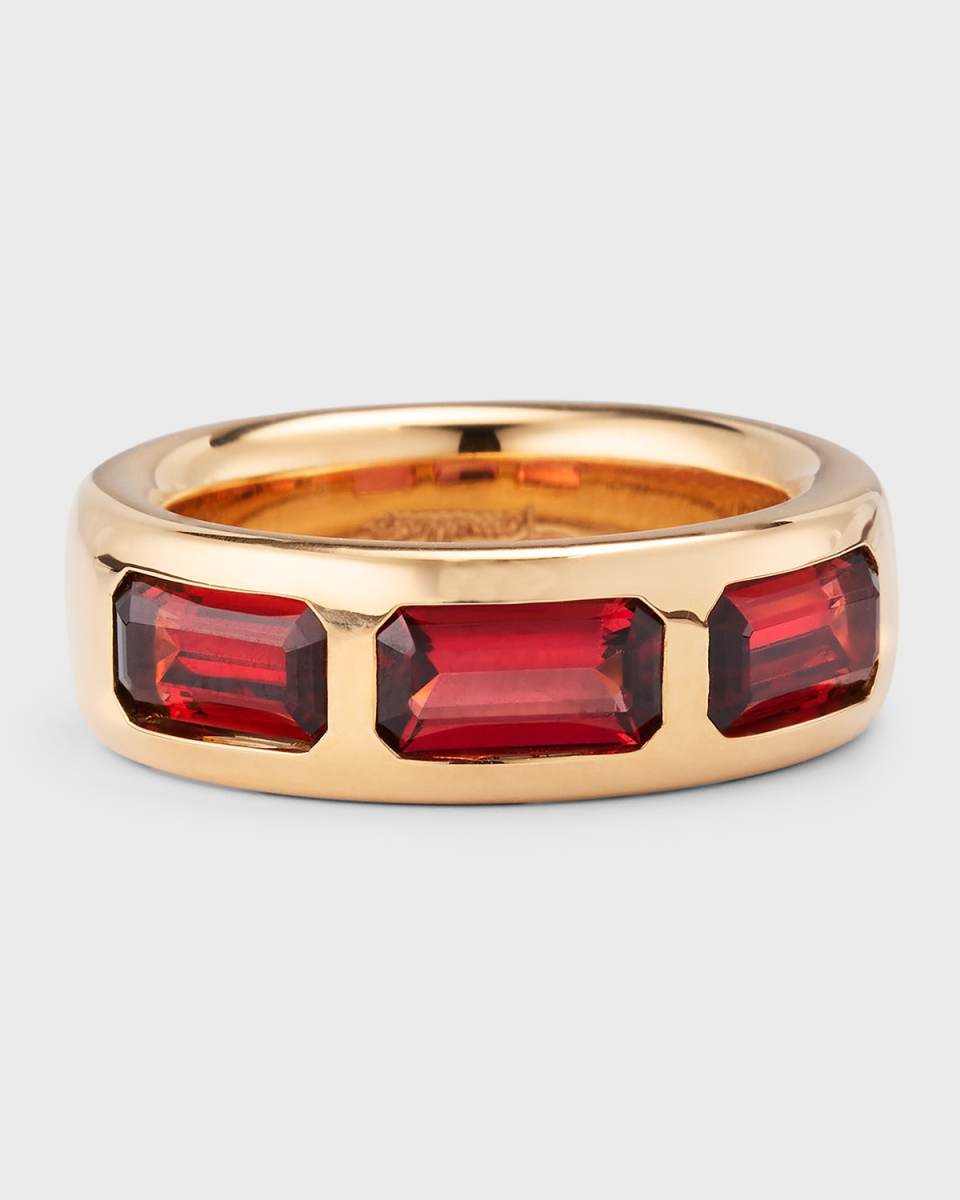 Iconica 18K Rose Gold 3 Station Gemstone Ring