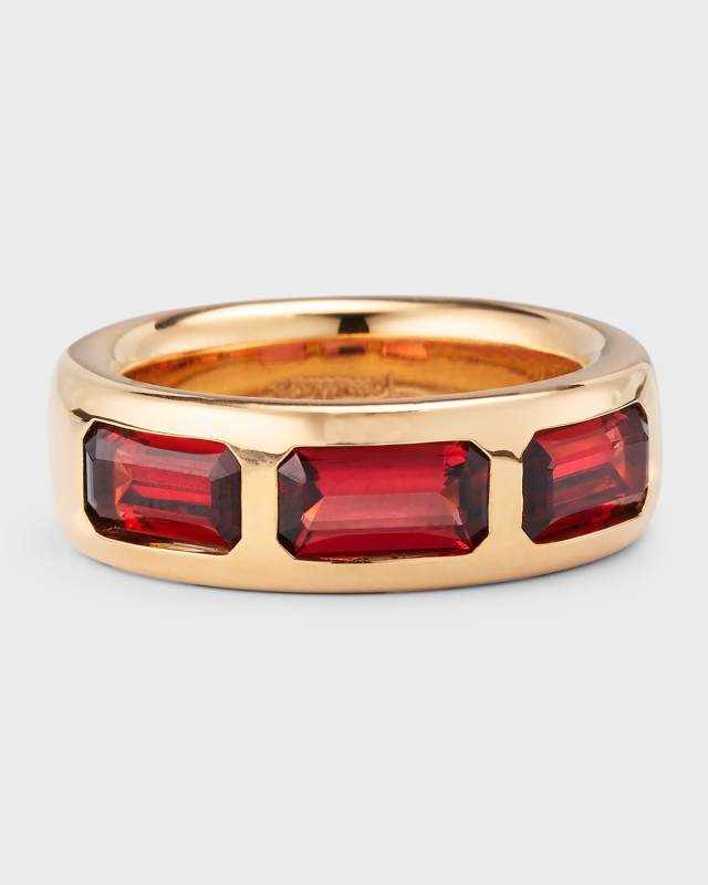 Iconica 18K Rose Gold 3 Station Gemstone Ring