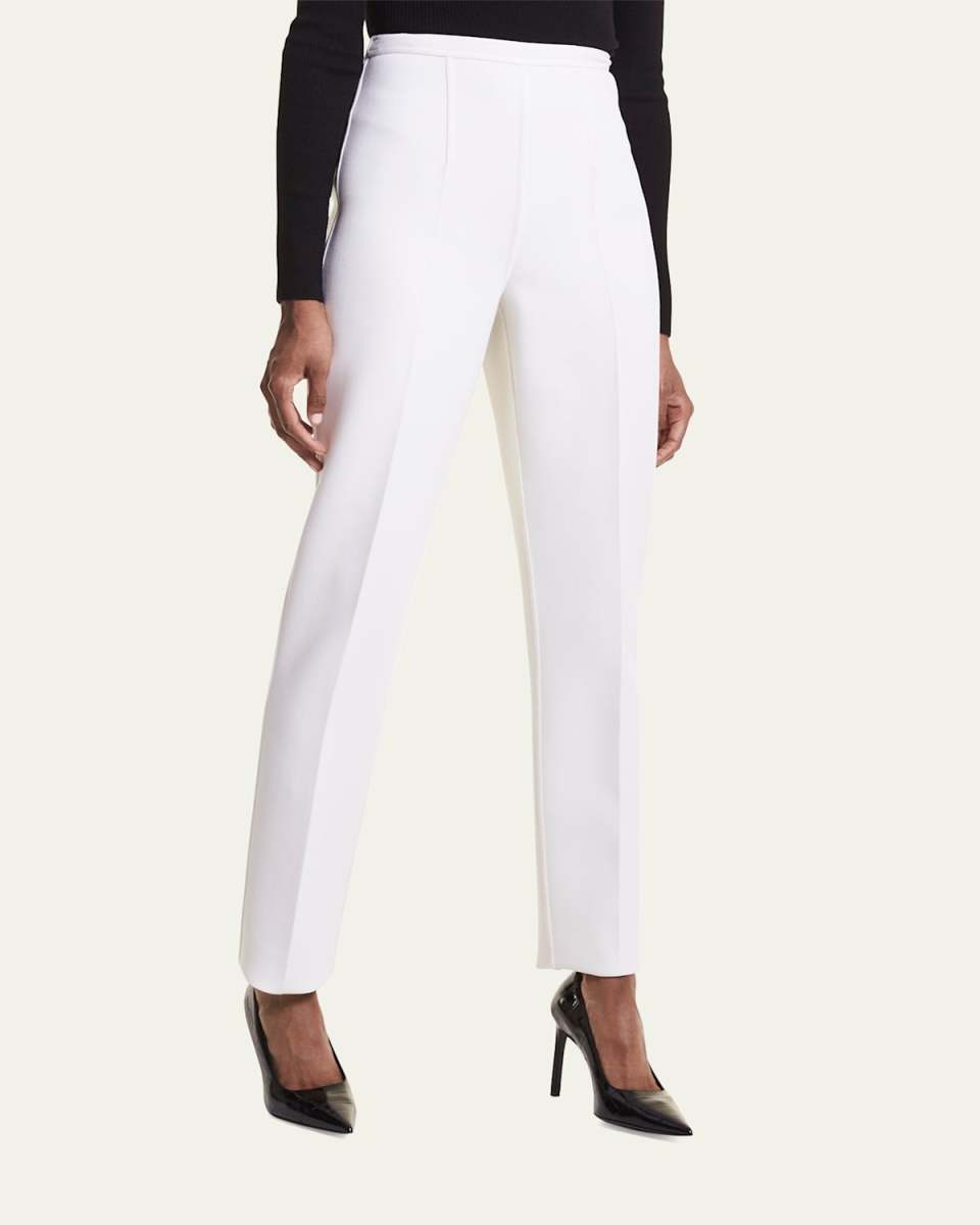 Crepe Cigarette Ankle Pants