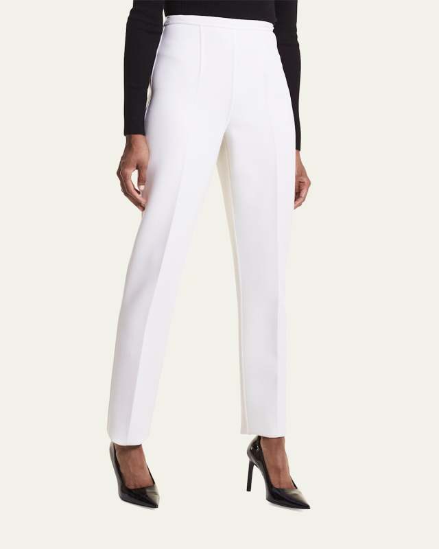 Crepe Cigarette Ankle Pants