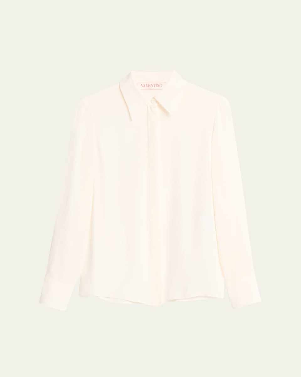 Classic Button Down Silk Blouse