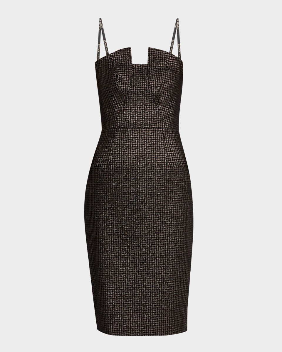 Lena Strapless Metallic Midi Sheath Dress