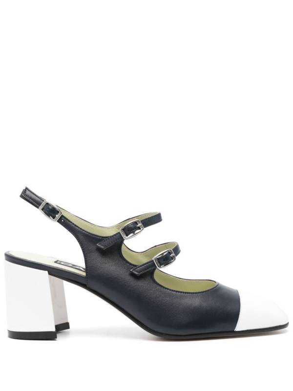 Papaya 60mm leather pumps