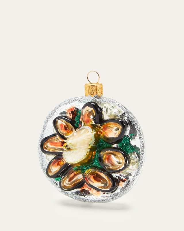 Oysters On Silver Dish Ornament