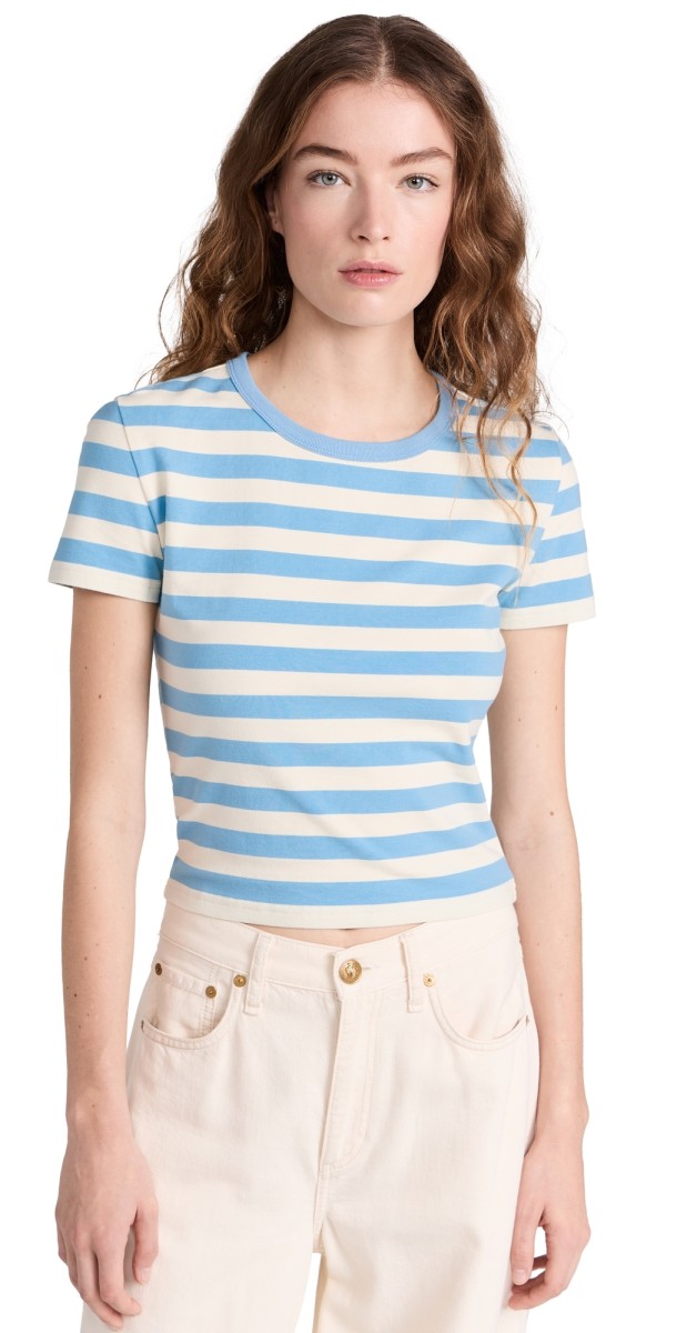 Denimist Baby Tee Lt Blue/White Stripe