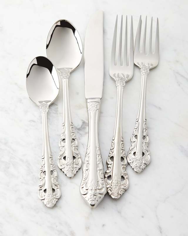 65-Piece Antique Baroque Flatware