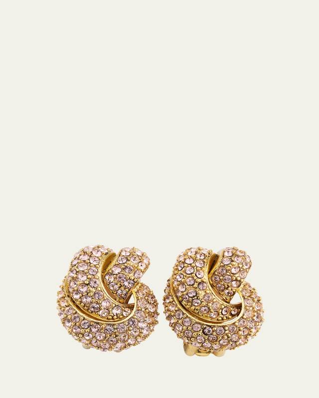 Crystal Knot Clip-On Earrings