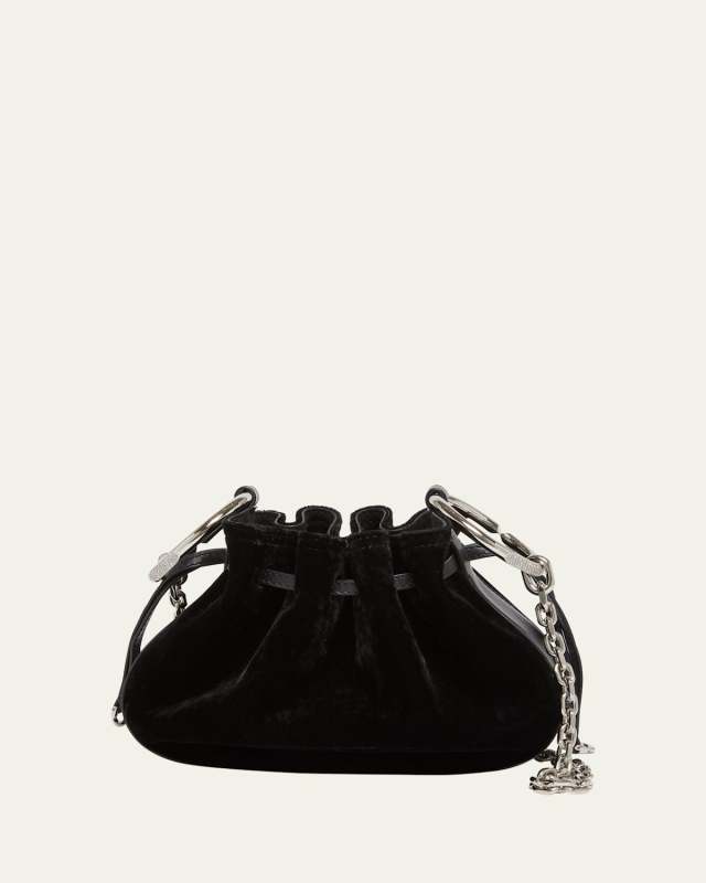 Pumpkin Mini Bucket Bag in Strass Velvet