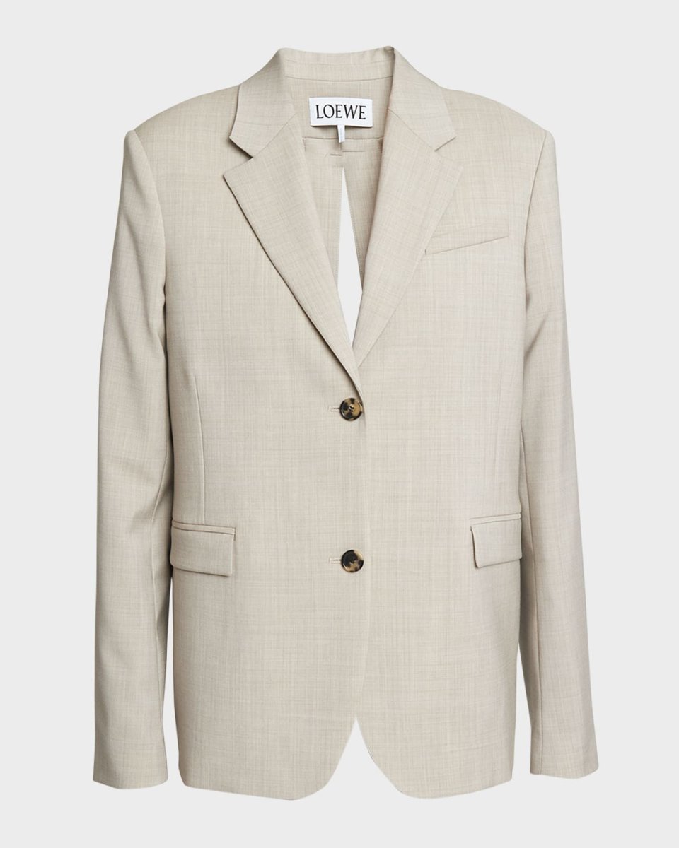 Split-Back Blazer Jacket with Tie Detail