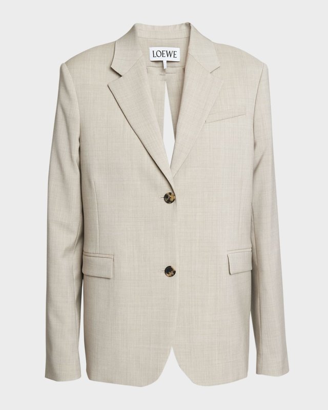 Split-Back Blazer Jacket with Tie Detail