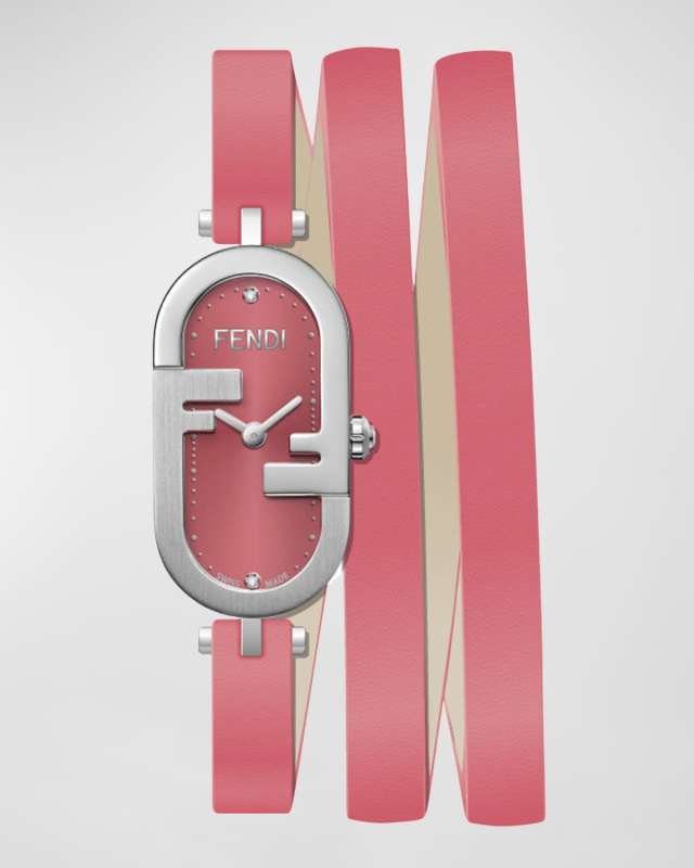 O'Lock Vertical Oval Calf Leather Wrap Watch