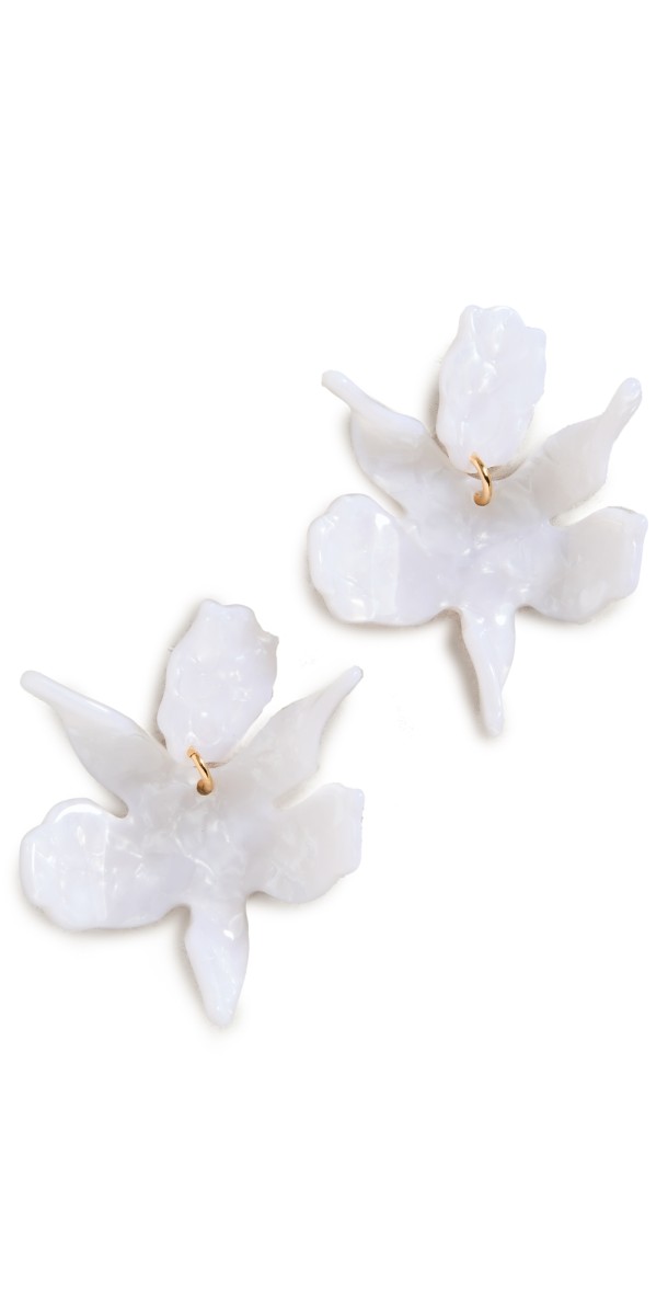 Lele Sadoughi Small Paper Lily Earrings Mother Of Pearl 000