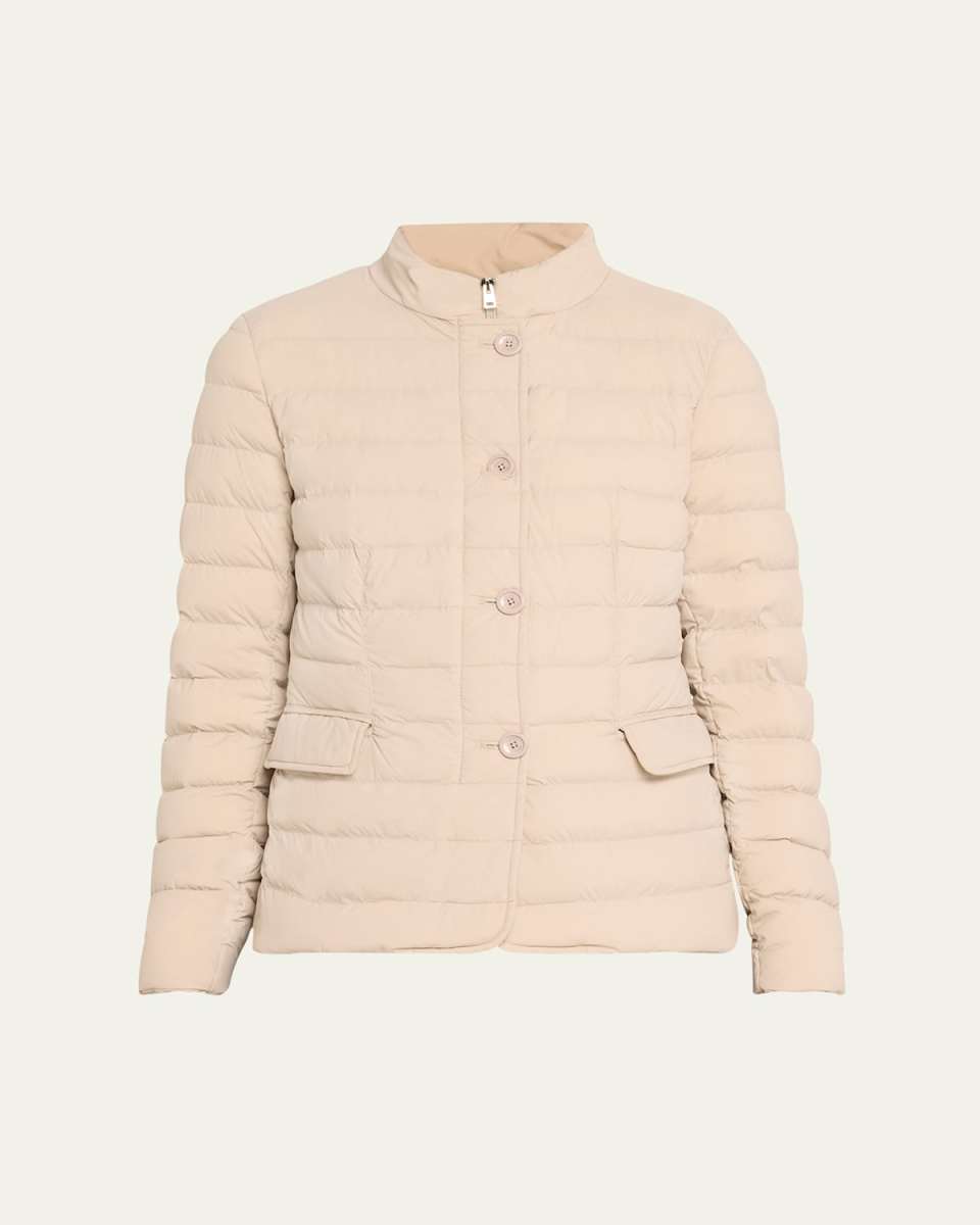 Lightweight Water-Resistant Nylon Stretch Packable Puffer Jacket