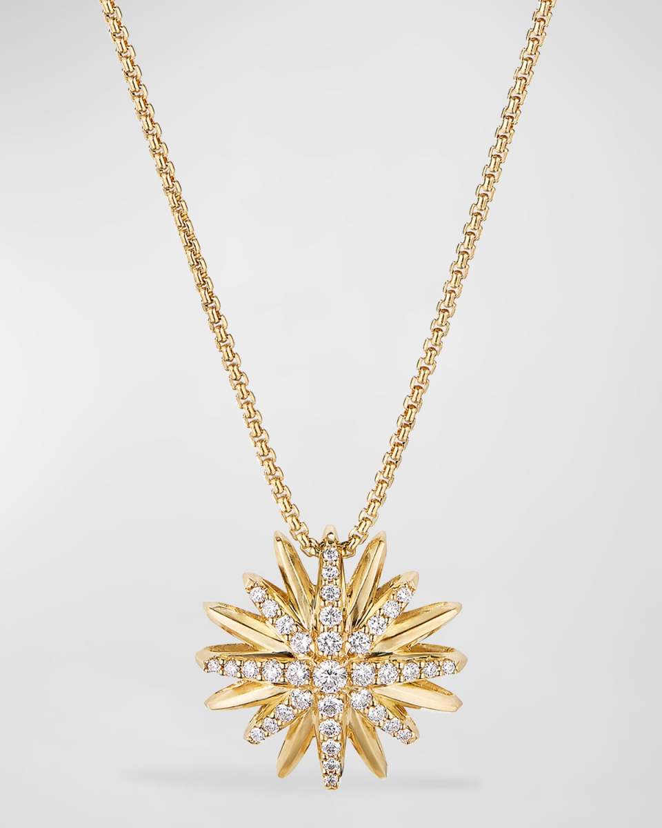 Starburst Pendant Necklace in 18K Yellow Gold with Diamonds