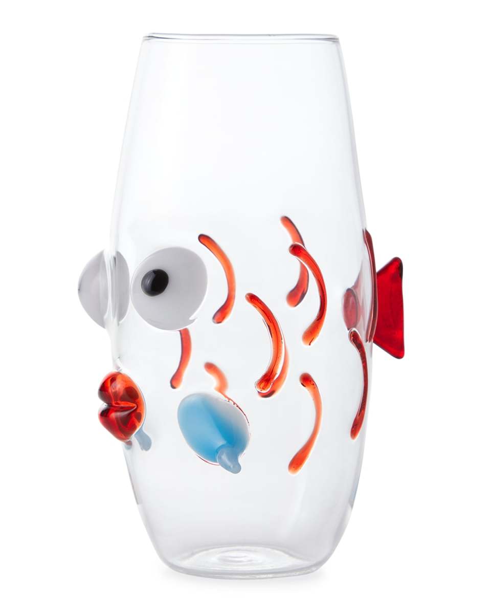 Red Fish Stemless Wine Glass
