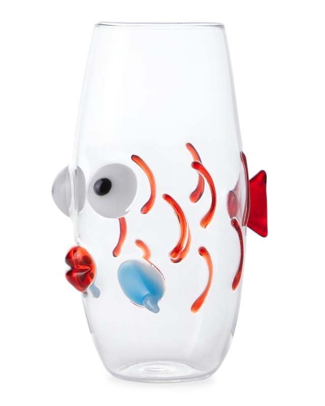 Red Fish Stemless Wine Glass