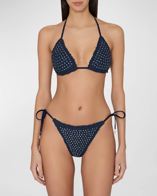 Crystal Glimmer Crochet Bikini Bottoms