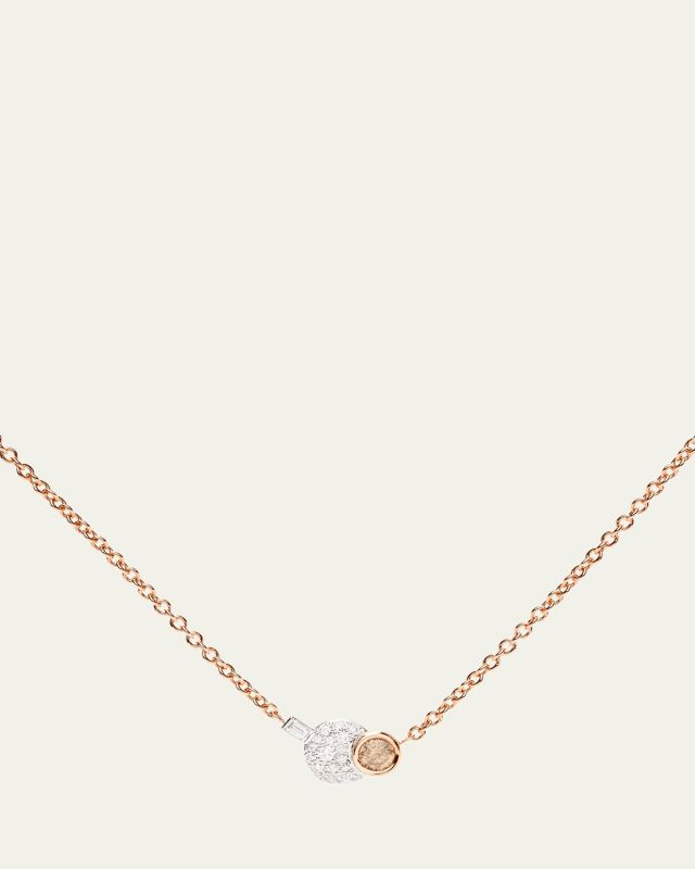 Sabbia 18K Two-Tone Gold Necklace with White and Brown Diamonds