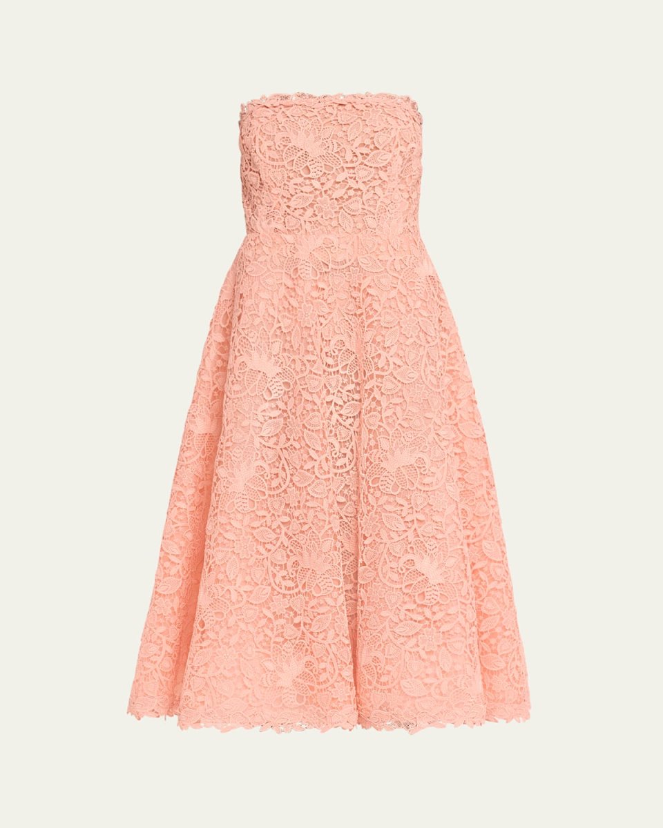 Strapless Lace Midi Dress