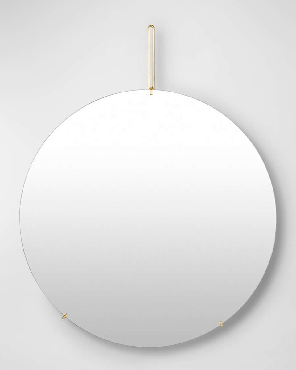 Lunar 39" Round Wall Mirror, Gold
